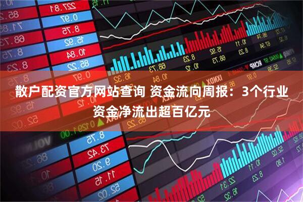 散户配资官方网站查询 资金流向周报：3个行业资金净流出超百亿元